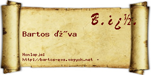 Bartos Éva névjegykártya